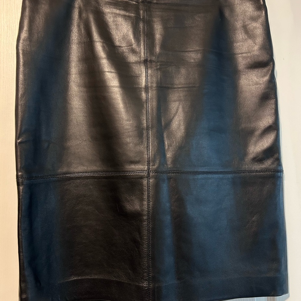 Elegant Talbots - 100% Black Leather Skirt